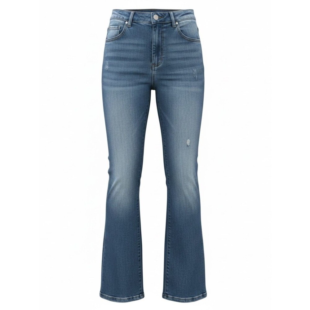 Freckled Poppy Risen High-Rise Flare Jeans in Light Blue - Size 7/28